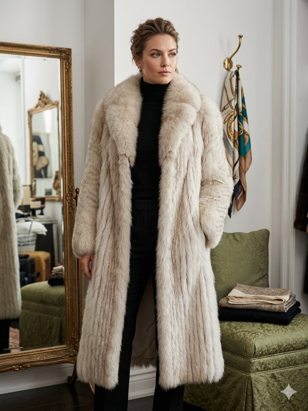 Long Blue Fox Fur